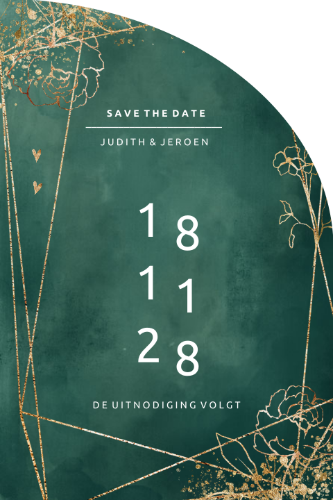 Stans enkele save the date groen