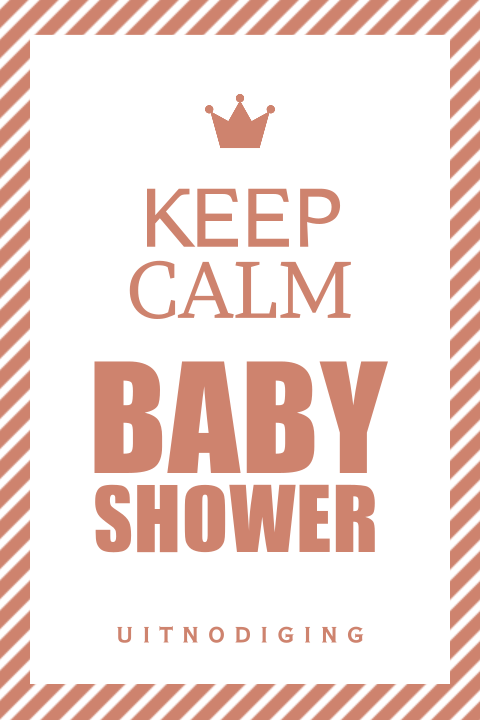 Unieke terra uitnodiging babyshower met kroon