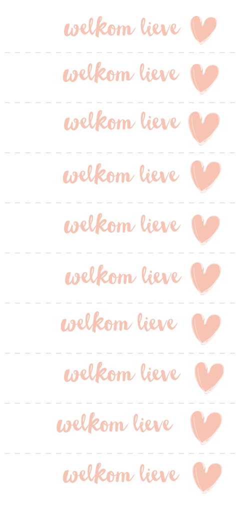 Lief peach DIY labeltje met hartje zelf maken