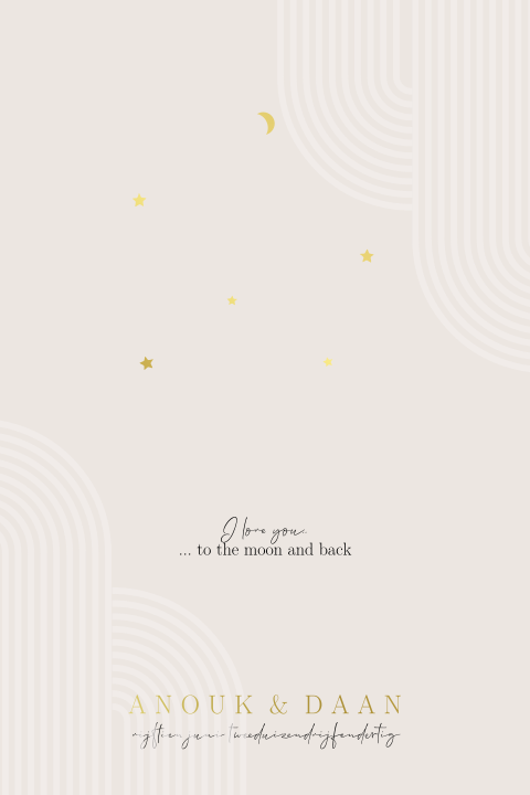 Trouwkaart in moderne retro look