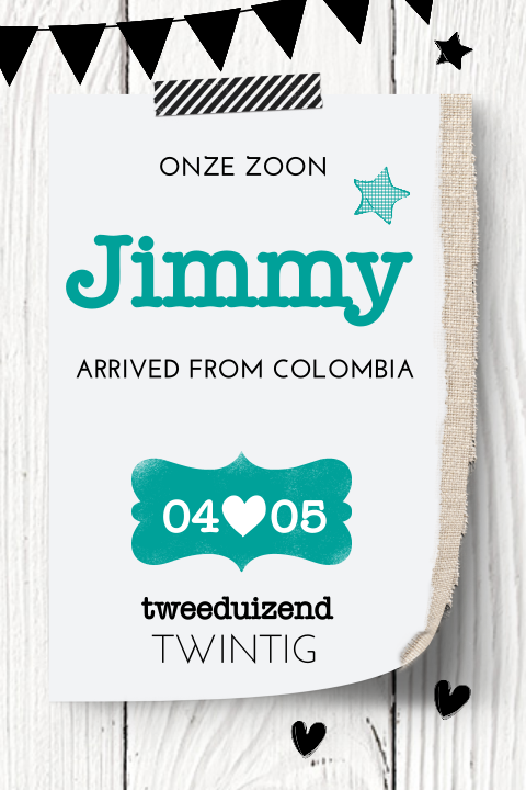 Hip enkel aankomstkaartje jongen vergrijsd hout