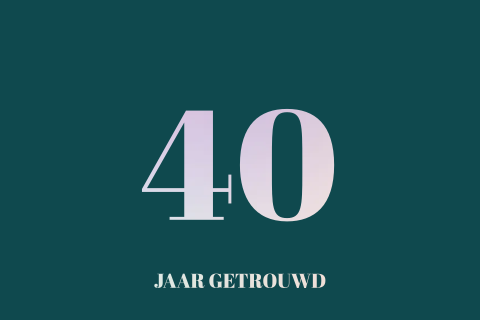 40 jaar getrouwd donkerblauw holografisch