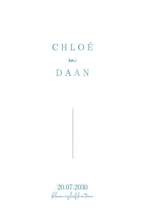 Minimalistische trouwkaart in moderne stijl