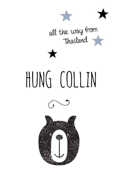 Lief enkel adoptiekaartje jongen met beertje