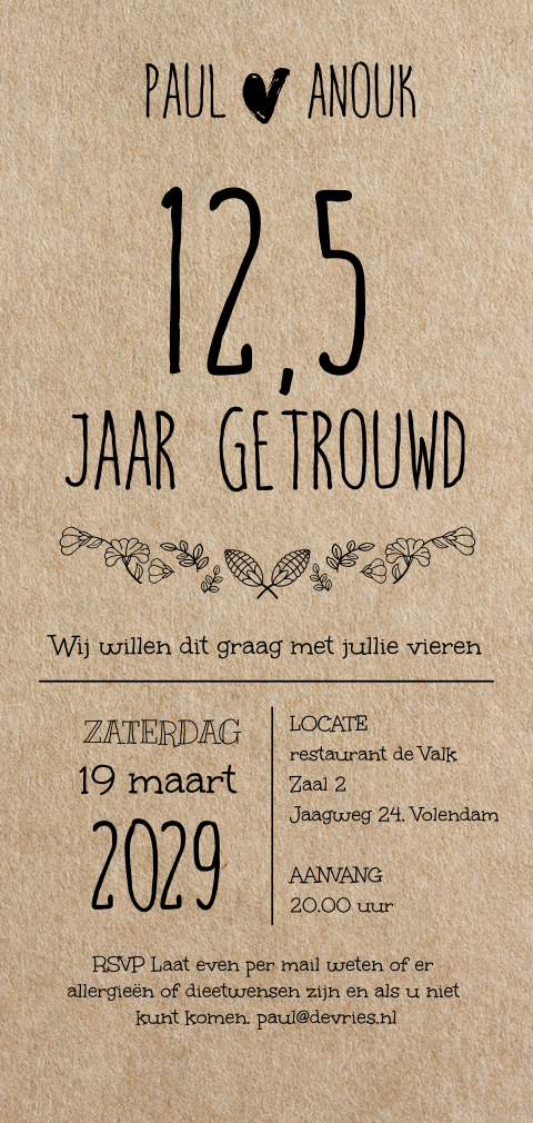 Hippe staande kraft look uitnodiging 12 5 grafisch zelf maken