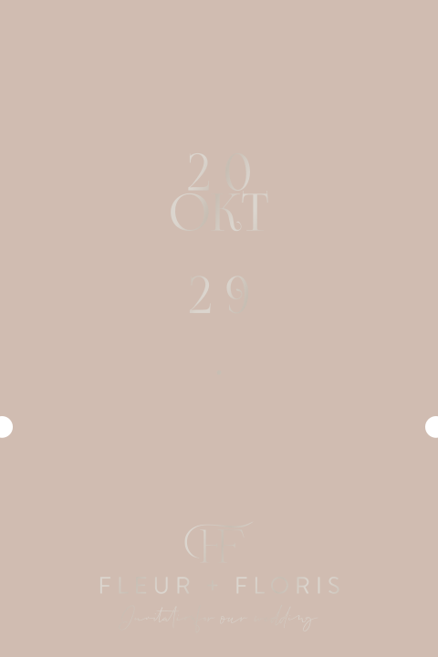 Hippe stans trouwkaart met foliedruk