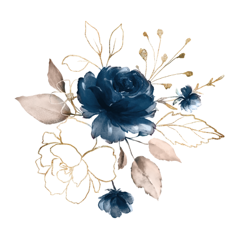 Sluitzegel dusty navy blue boeket