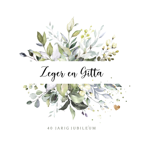 40 huwelijks jubileum eucalyptus goudlook uitnodiging