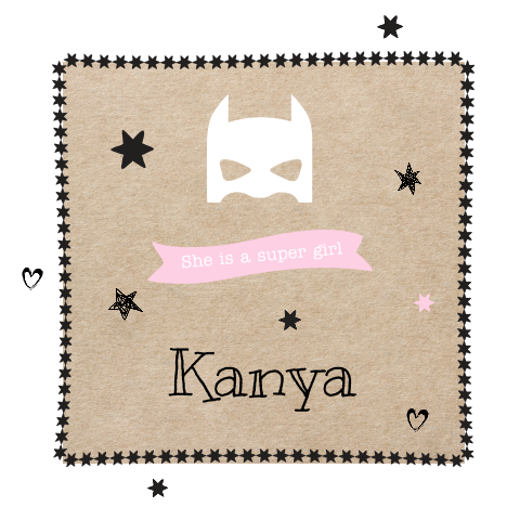 Uniek adoptiekaartje meisje met Kraft en masker