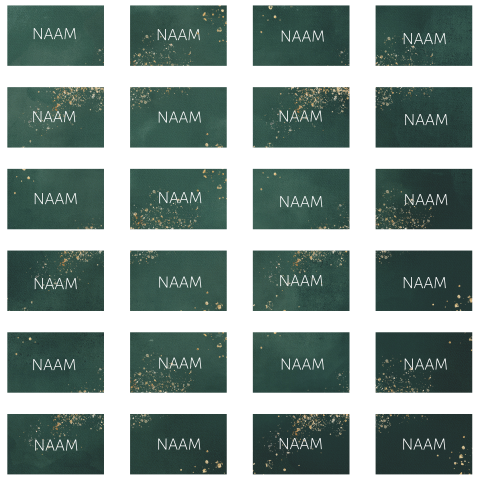 Naamkaarten donkergroen | 24 stuks 5x8 cm