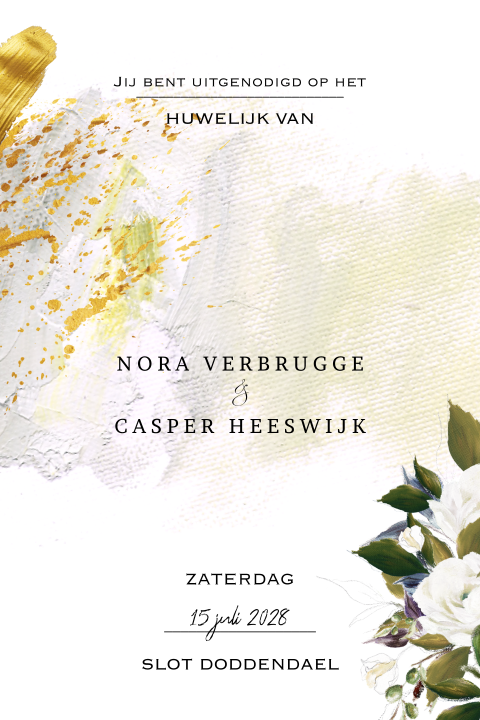 Oil painting trouwkaart wedding icon enkel