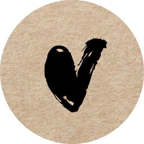 Sluitzegel kraft look met zwart hartje