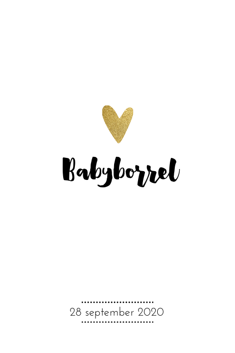 Rustig kraamfeestkaartje meisje met hart goud