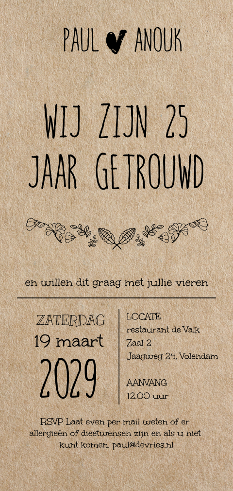 Hippe staande kraft look uitnodiging 25 grafisch zelf maken