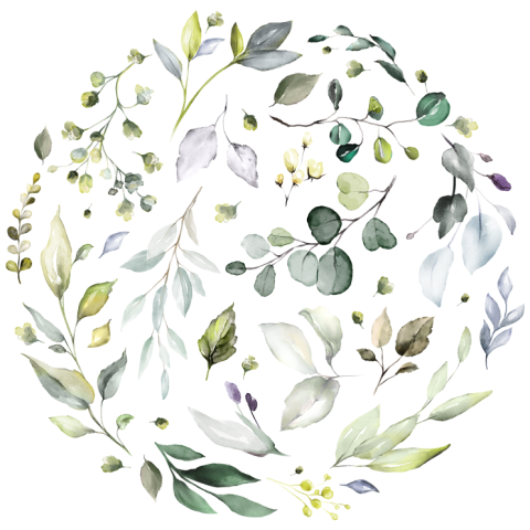 Sluitzegel botanisch rond bladeren