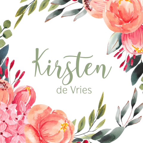 Chic floral naamkaartje watercolor bloemen krans