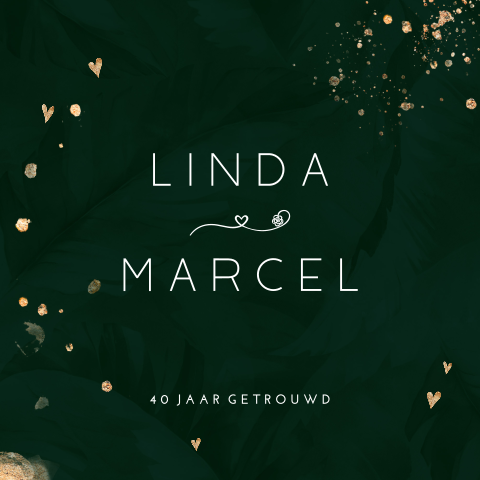 Watercolor uitnodiging 40 jubileumkaart groen