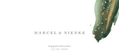 Panorama watercolor greenery trouwkaart penseel verf groen