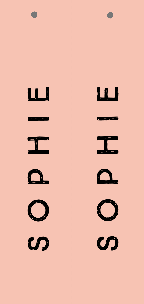 DIY langwerpig naam kaartje aan geboortekaartje zelf maken