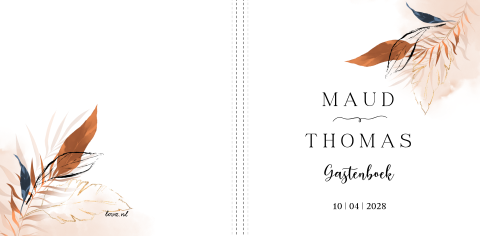 Gastenboek waterverf met exotische blad