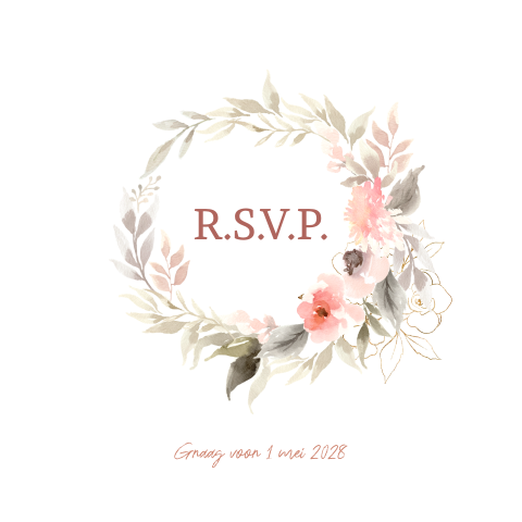 Boho watercolor bloemen krans rsvp kaartje