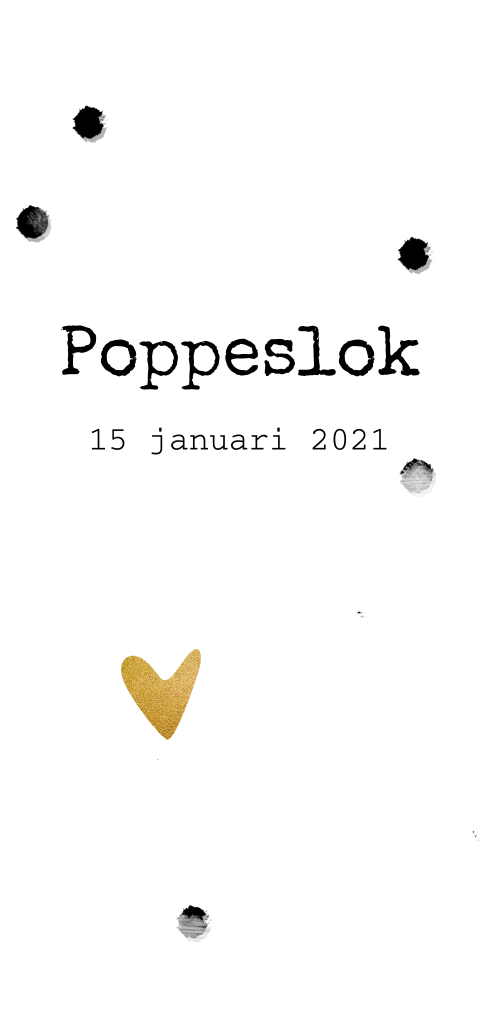 Hip wit enkel poppeslokkaartje met confetti en hart