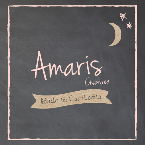 Hip aankomstkaartje met krijtbord look, stempel en maan versje