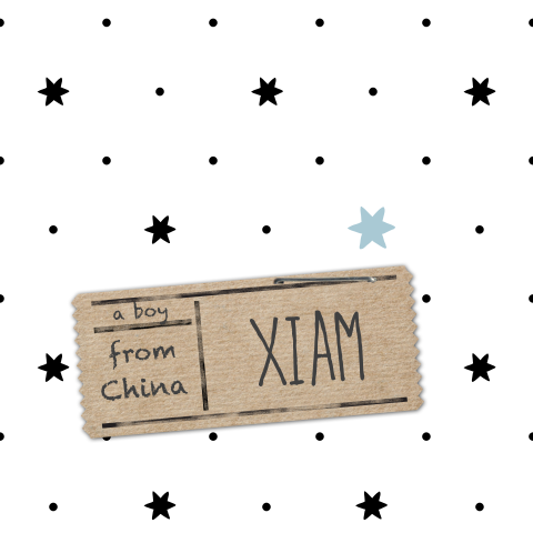 Zwart wit aankomstkaartje speelse sterren kraft label