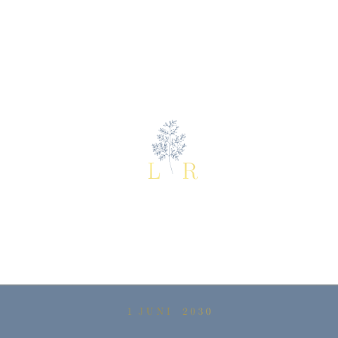 Chique trouwkaart met takje