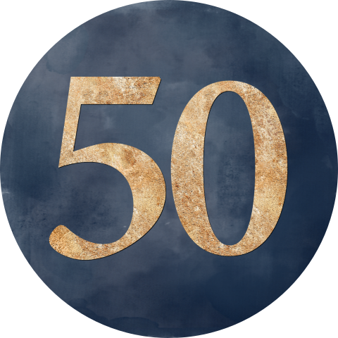 Sluitzegel 50 goudpoeder look blauw