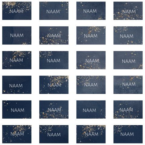 Naamkaartjes donkerblauw | 24 stuks 5x8 cm