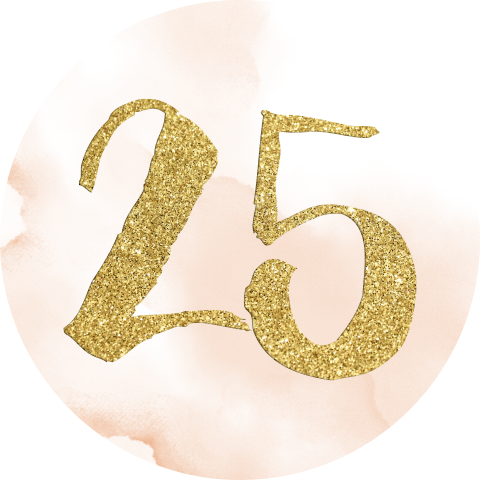 Sluitzegel 25 goud glitter look roze