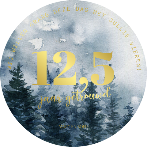Uitnodiging 12,5 jaar getrouwd rond winters