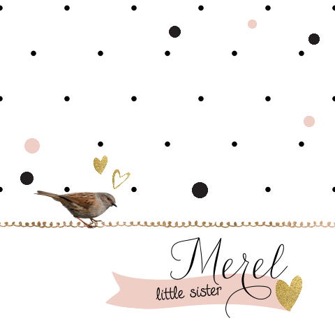 Lief geboortekaartje voor baby en grote zus