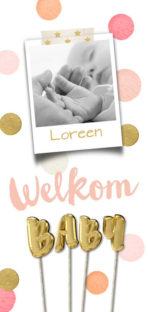 Unieke kraamfeest meisje confetti folie ballon