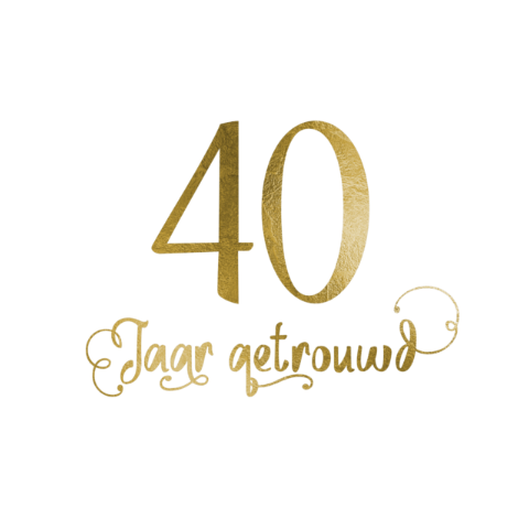 Sluitzegel 40 jaar getrouwd goud look