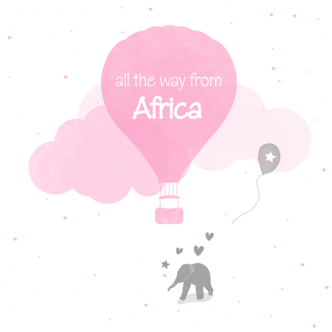 Lief adoptiekaartje olifantje en luchtballon