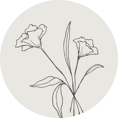 Sluitzegel met outline bloem nude