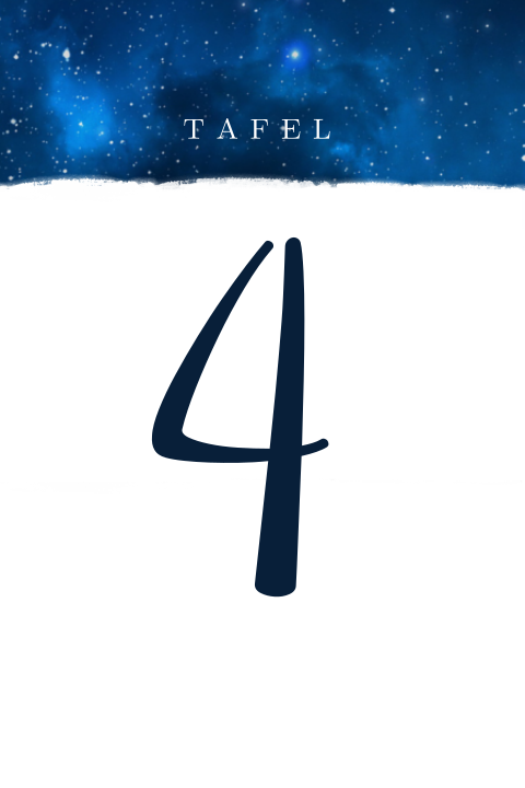 Starry night tafel nummer kaart huwelijksfeest blauw