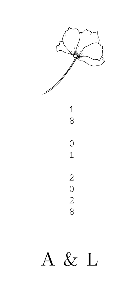 Elegant white trouwkaart in langformaat basic wit