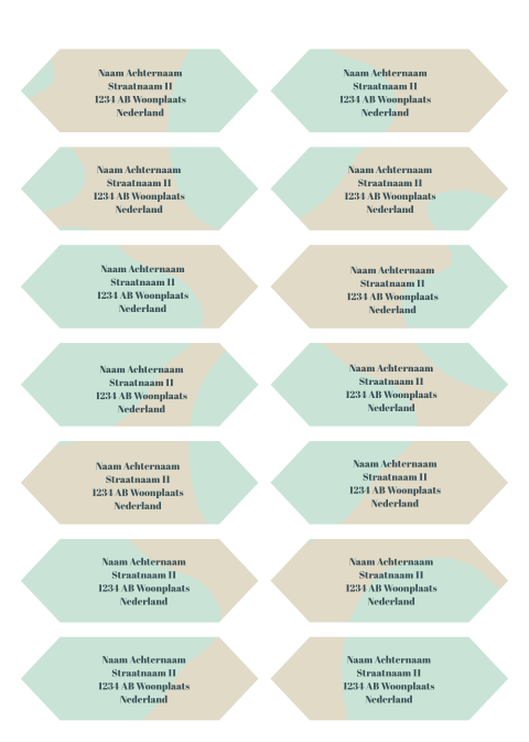 Adresstickers voor je geboortekaartjes met 6 hoeken