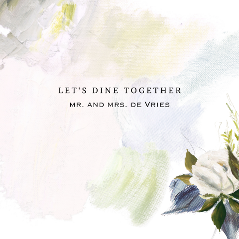 Menukaart met bladeren en takjes in aquarel look