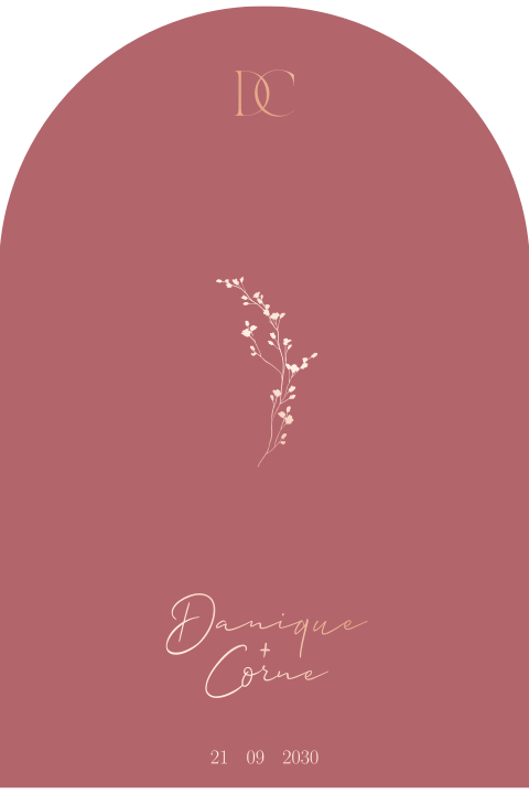 Moderne trouwkaart in boogvorm