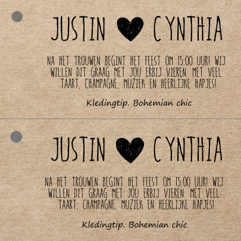 Kraft look hangtag voor aan je trouwkaart zelf maken