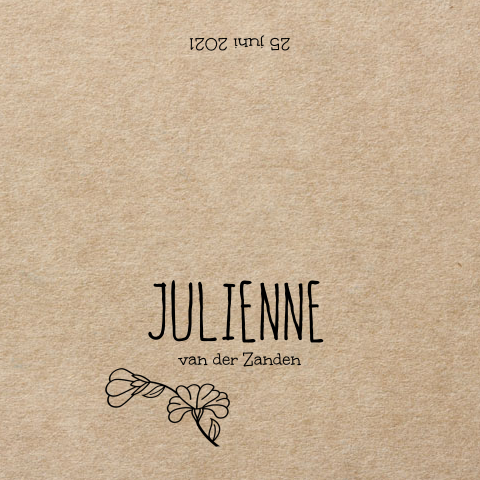 Kraft naamkaartje om dubbel te vouwen