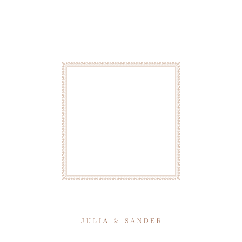 Klassieke trouwkaart met gestanst venster en kader