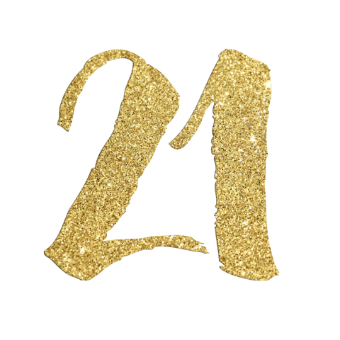 Sluitzegel 21 goudglitter look