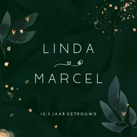 Groene uitnodiging 12-5 jubileumkaart boho