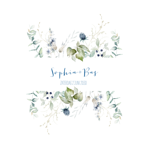Blue wildflower | Trouwkaart