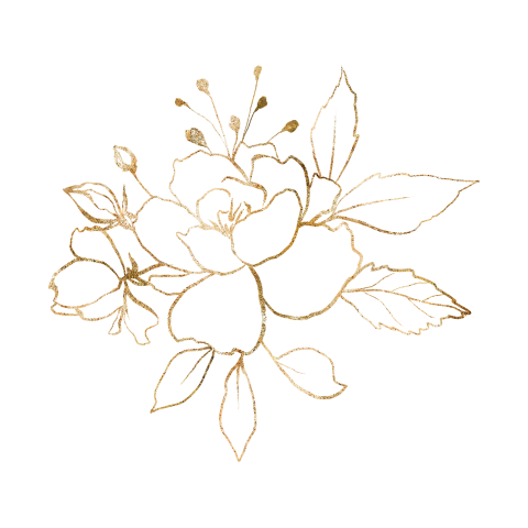 Sluitzegel goudlook outline boeket